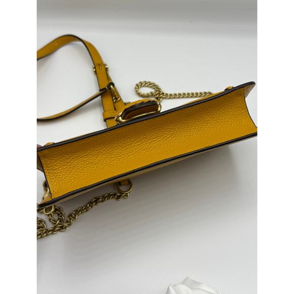 Coach Braided Tabby Chain Clutch - Buttercup Yellow Leather - CJ863 - Picture 7 of 11